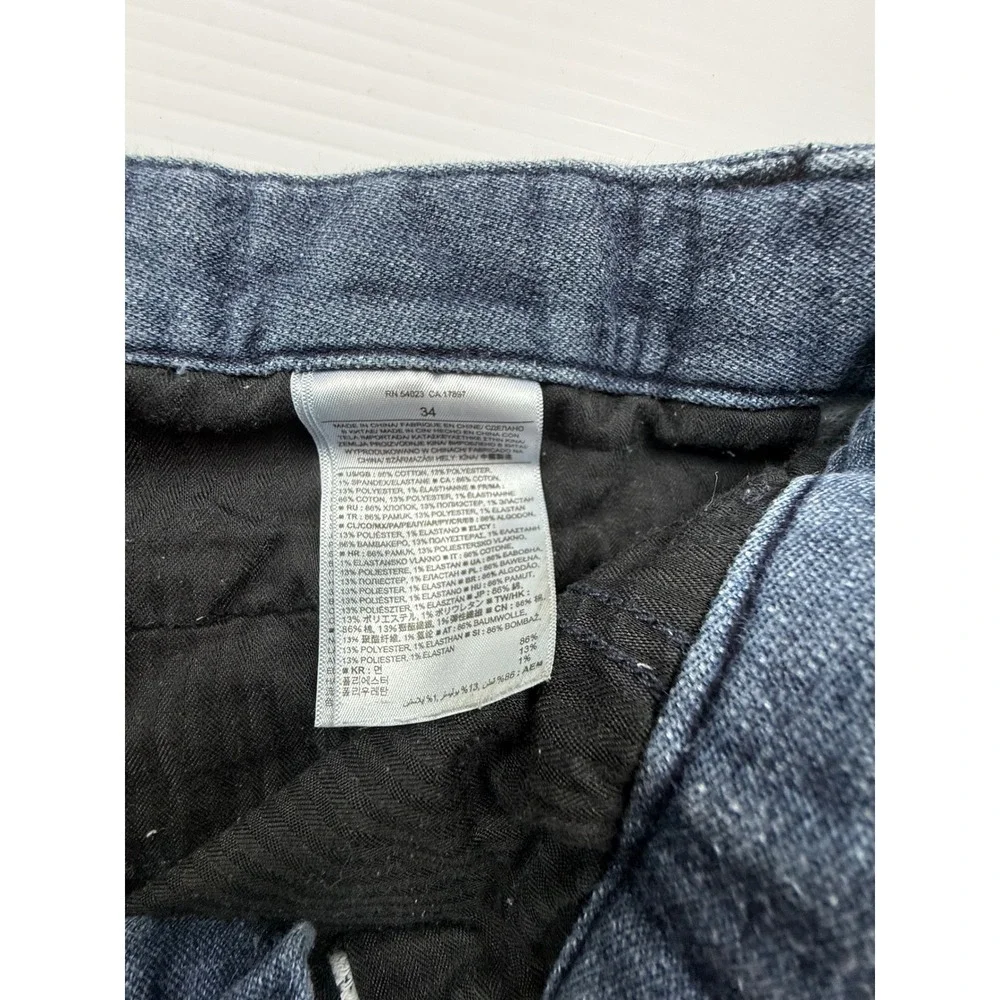 Banana Republic Mens Chino Shorts 34 Dark Wash Blue Stretch Cotton Casual 8.5 In